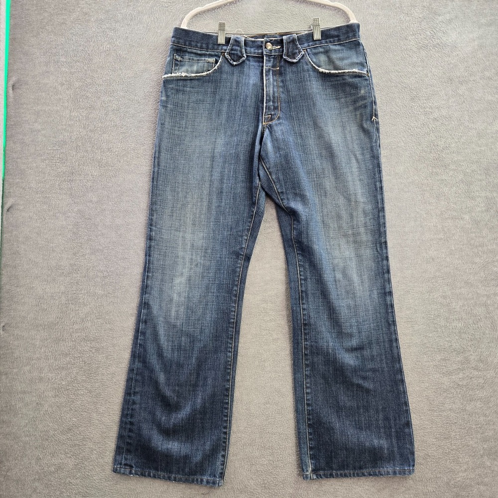 Agave Men Jeans 36 Blue Vaquero Classic Boot Button Logo Cotton READ